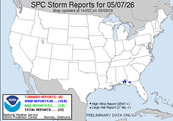 SPC Storm Reports Map