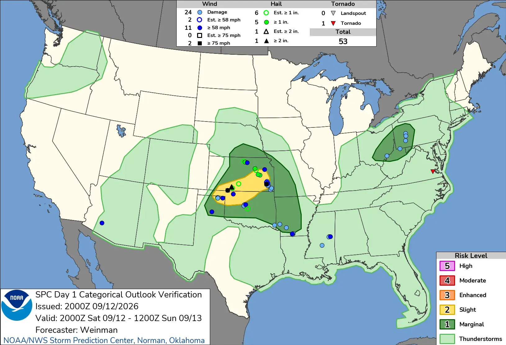 SPC Storm Reports Map